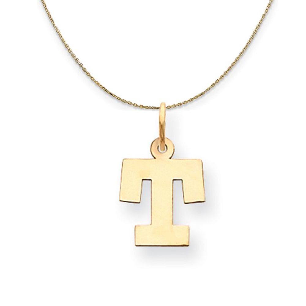 14k Yellow Gold, Amanda, Sm Block Initial T Necklace - 20 Inch